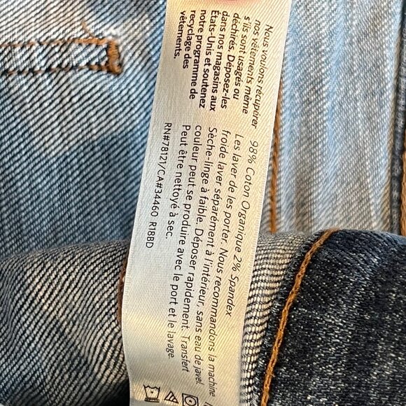 Eileen Fisher Blue Organic Cotton High-Rise Cropped Straight Denim Jeans, Size 1 - Picture 6 of 6